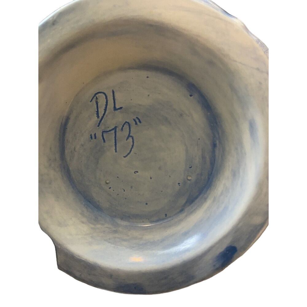 Witches Pursuit Pitcher And Basin Antique 1973 Blue Ceramic RARE - Picture 3 of 6